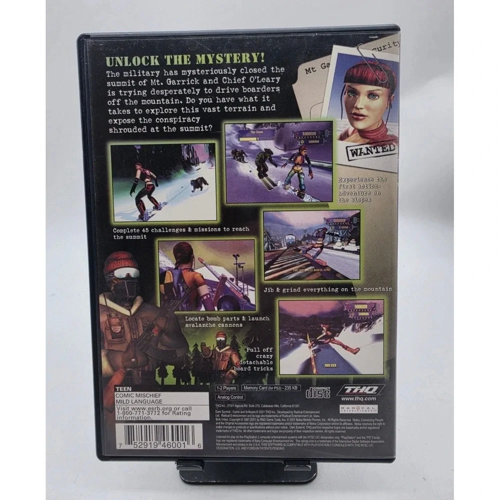 Dark Summit (Sony PlayStation 2, 2001) CIB Complete Tested